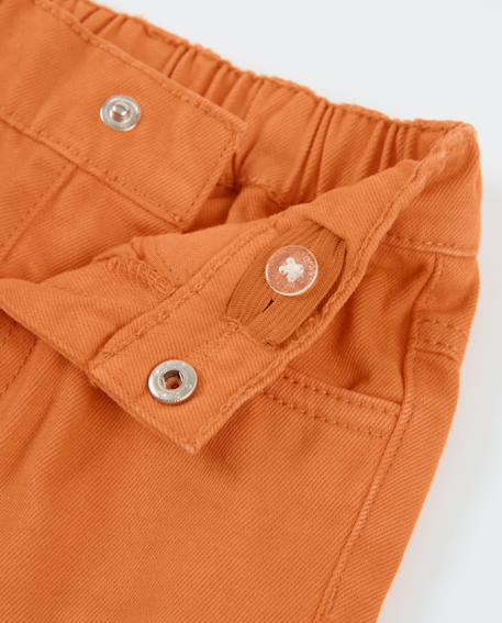 Bermuda garçon en coton avec taille élastiquée Orange 3 - vertbaudet enfant 