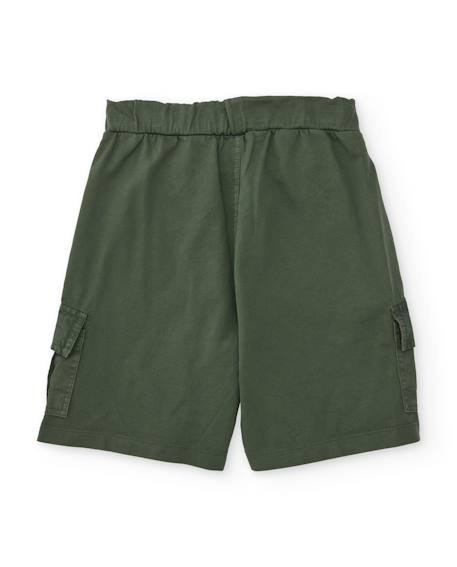 Bermuda garçon en maille avec poches cargo Vert 3 - vertbaudet enfant 