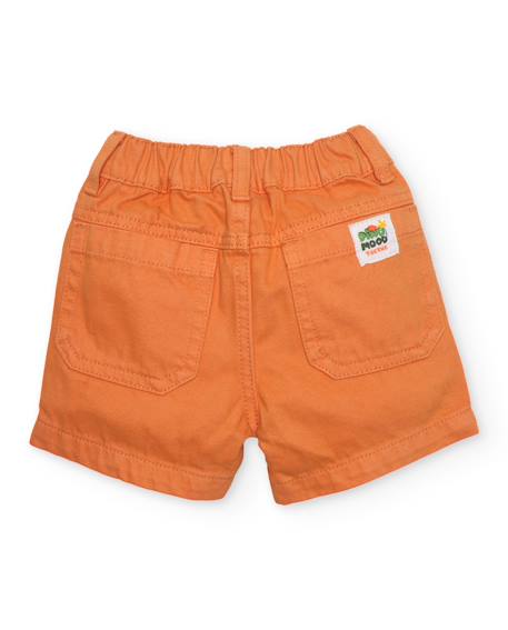 Bermuda garçon en coton avec taille élastiquée Orange 2 - vertbaudet enfant 