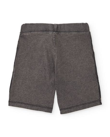 Bermuda garçon en maille avec effet délavé Gris 2 - vertbaudet enfant 