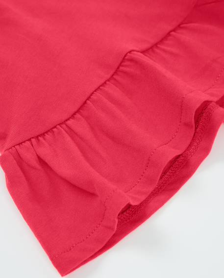 Short fille en coton avec taille élastique Rouge 4 - vertbaudet enfant 