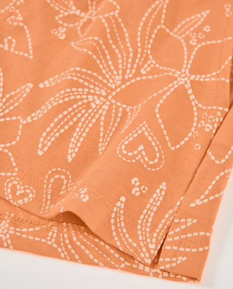 Short fille en maille avec imprimé floral Orange 4 - vertbaudet enfant 