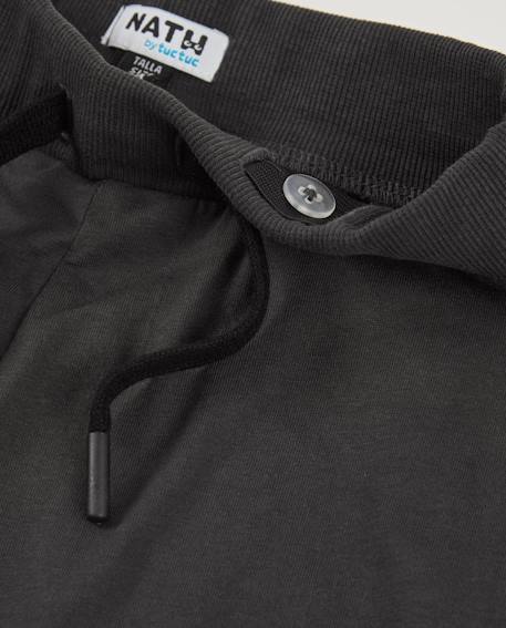 Bermuda garçon en maille avec taille élastique Gris 3 - vertbaudet enfant 