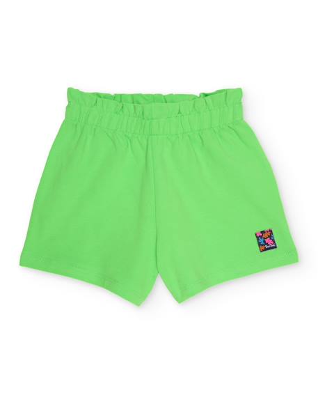 Short fille en maille avec taille élastiquée froncée Vert 1 - vertbaudet enfant 