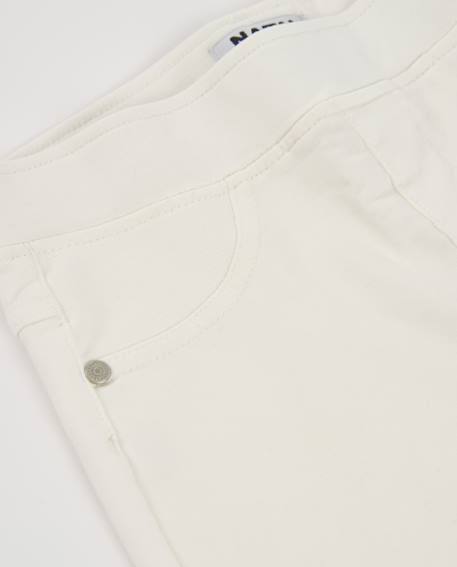 Short fille en maille et tissu stretch Blanc 3 - vertbaudet enfant 