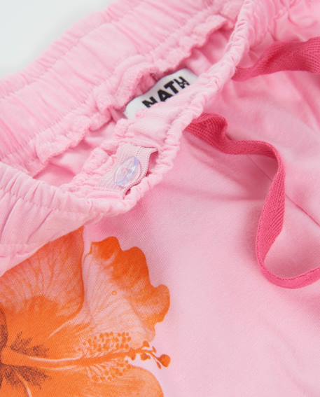 Short fille en maille avec motif d’hibiscus Rose 3 - vertbaudet enfant 