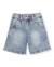 Pantalon fille en toile et denim Bleu 1 - vertbaudet enfant 