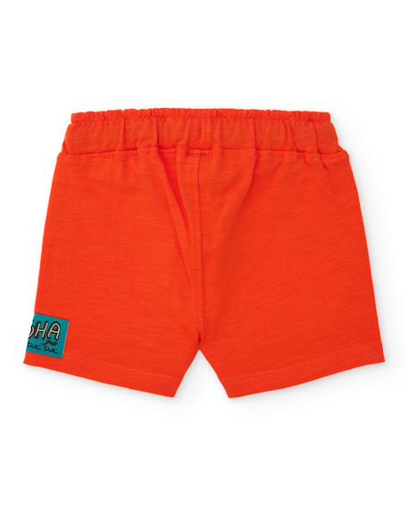 Bermuda garçon en maille avec cordon ajustable Rouge 2 - vertbaudet enfant 