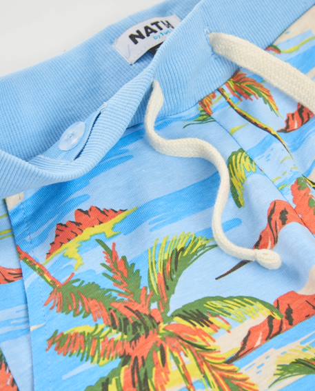 Bermuda garçon en maille avec imprimé palmiers Bleu 3 - vertbaudet enfant 