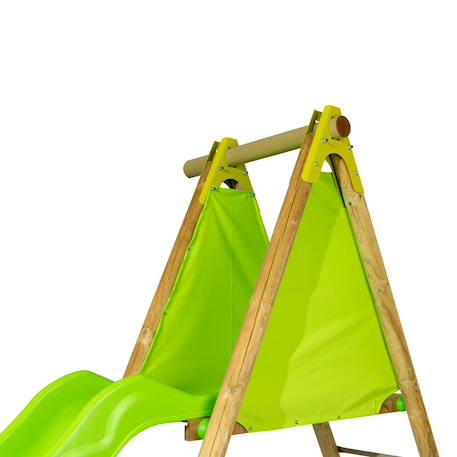 Portique balançoire poutre métal 2,30 m techwood arroba - 4 enfants Bois 4 - vertbaudet enfant 