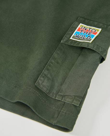 Bermuda garçon en maille avec poches cargo Vert 5 - vertbaudet enfant 