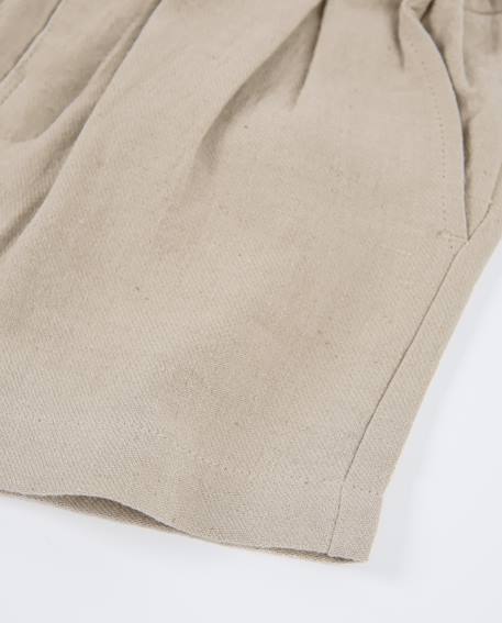 Bermuda garçon en tissu uni et léger Beige 4 - vertbaudet enfant 