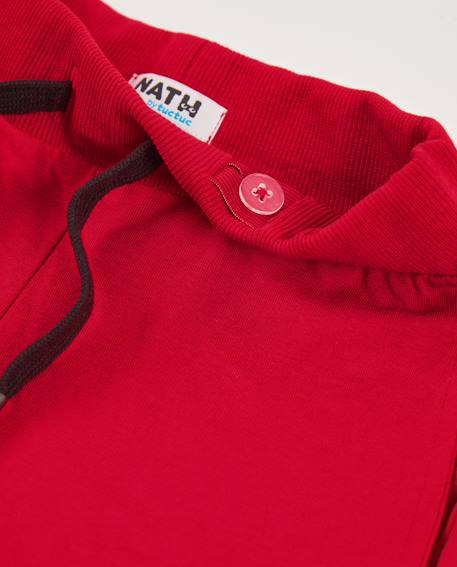 Bermuda garçon en maille avec cordon de serrage réglable Rouge 3 - vertbaudet enfant 