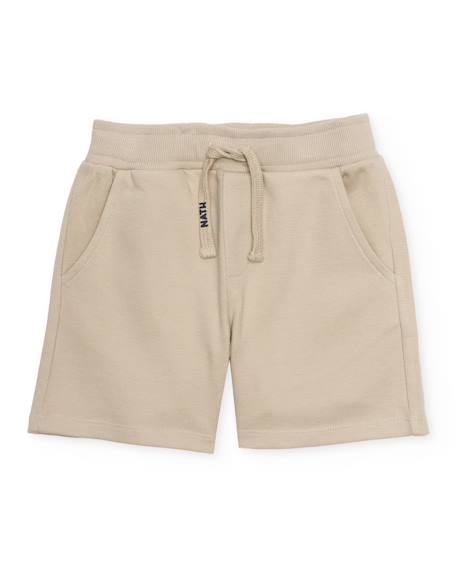 Garçon-Short-Bermuda garçon en maille avec taille élastique et cordon de serrage