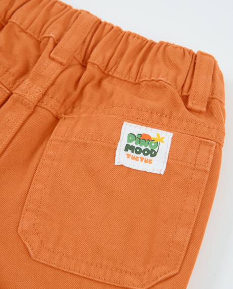 Bermuda garçon en coton avec taille élastiquée Orange 4 - vertbaudet enfant 