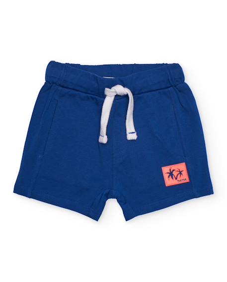 Bermuda pour garçon en maille avec poches latérales Bleu 1 - vertbaudet enfant 