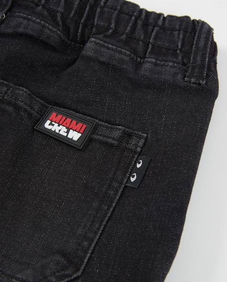 Bermuda garçon en toile et denim Gris 4 - vertbaudet enfant 