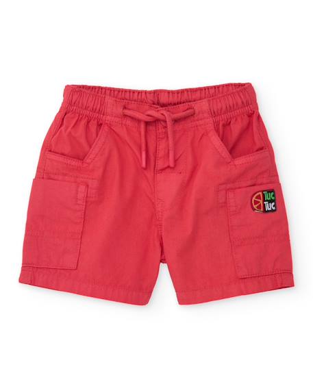 Bermuda garçon avec poches cargo Rouge 1 - vertbaudet enfant 