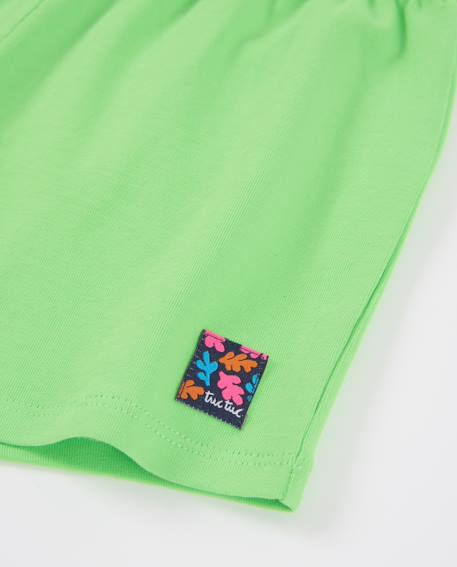 Short fille en maille avec taille élastiquée froncée Vert 4 - vertbaudet enfant 