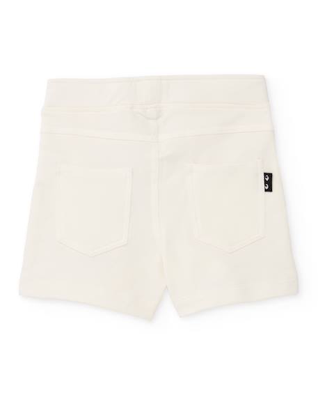 Short fille en maille et tissu stretch Blanc 2 - vertbaudet enfant 