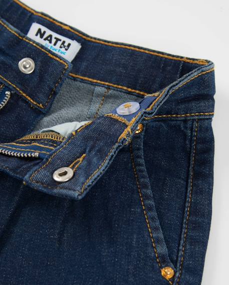 Short fille en toile et denim foncé Bleu 3 - vertbaudet enfant 