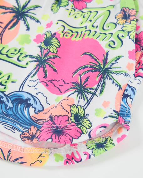 Short fille en maille avec imprimé tropical Rose 4 - vertbaudet enfant 