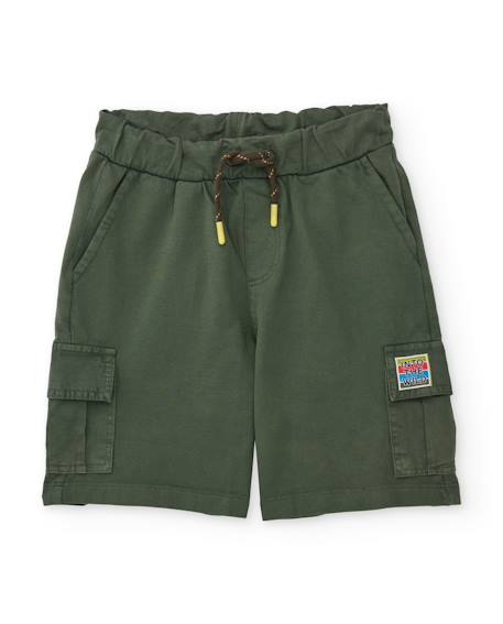 Bermuda garçon en maille avec poches cargo Vert 2 - vertbaudet enfant 