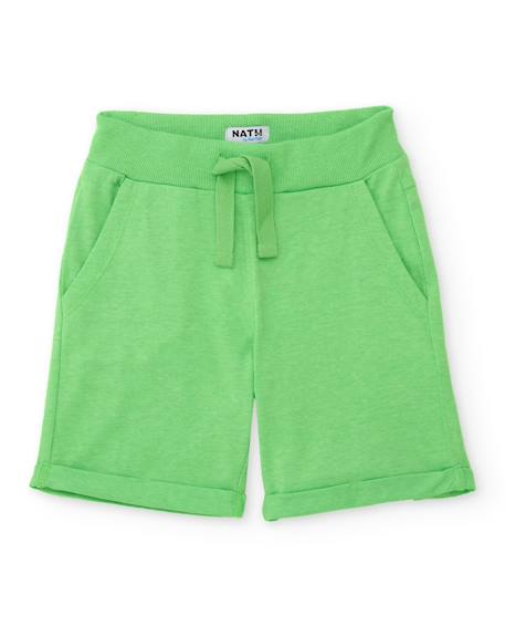 Garçon-Short-Bermuda garçon en maille avec ceinture côtelée