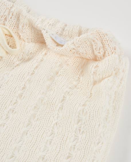 Short fille en maille avec tricot ajouré Blanc 3 - vertbaudet enfant 