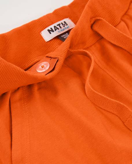 Bermuda garçon en maille avec cordon de serrage réglable Orange 3 - vertbaudet enfant 