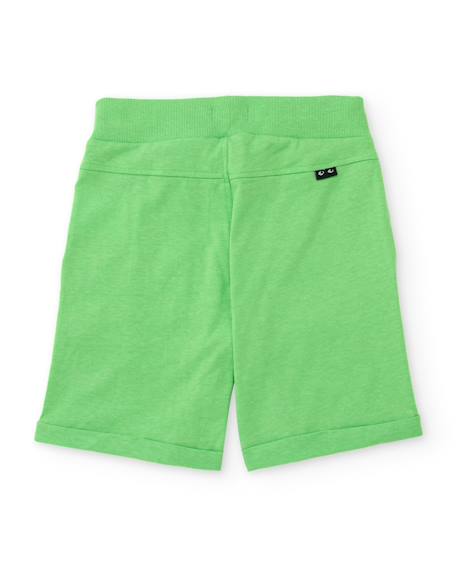 Bermuda garçon en maille avec ceinture côtelée Vert 2 - vertbaudet enfant 