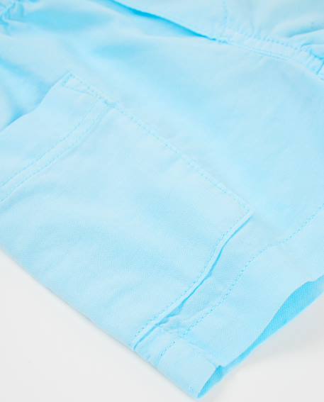 Bermuda garçon en tissu tissé avec poches sur le devant Bleu 4 - vertbaudet enfant 