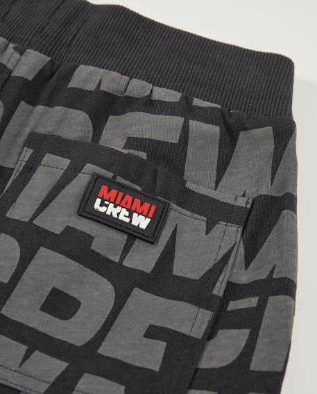 Bermuda garçon en maille avec imprimé lettres Noir 4 - vertbaudet enfant 