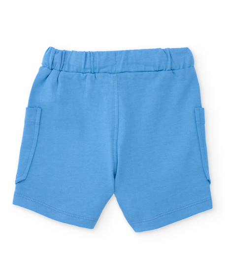 Bermuda garçon en maille avec poches avant Bleu 2 - vertbaudet enfant 