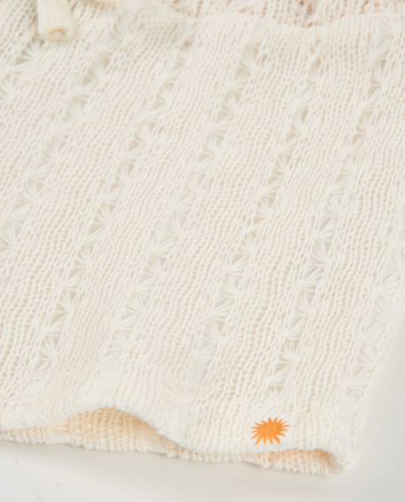 Short fille en maille avec tricot ajouré Blanc 4 - vertbaudet enfant 