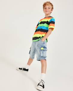 -Bermuda garçon uni en tissu denim