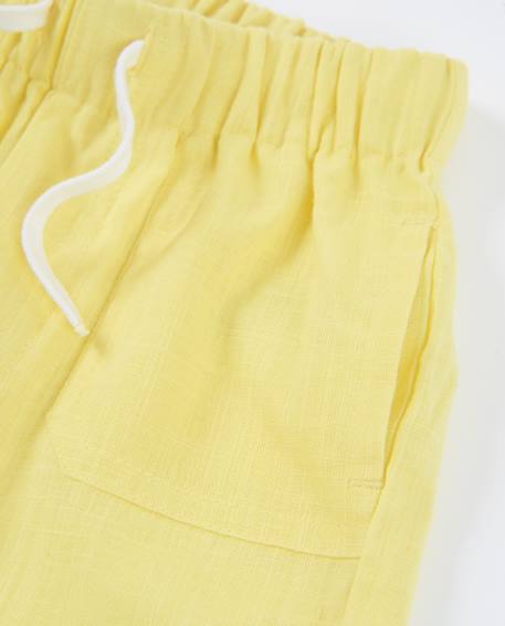 Bermuda garçon avec taille élastiquée Jaune 3 - vertbaudet enfant 