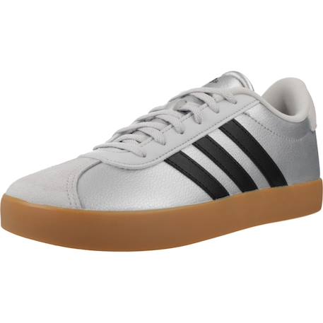 Baskets garçon en cuir à lacets court Gris silver 4 - vertbaudet enfant 