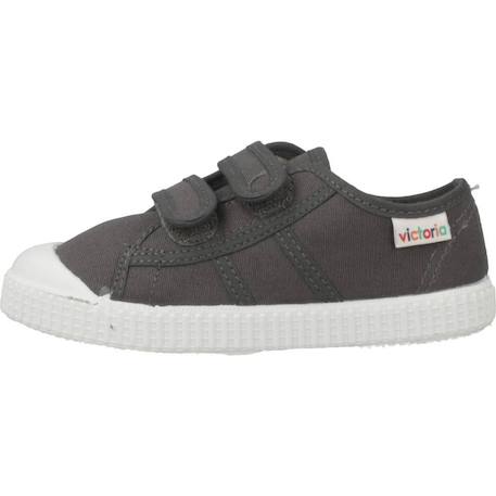 Baskets basses  à scratch Gris anthracite+Marron beige+Rouge carmin 2 - vertbaudet enfant 
