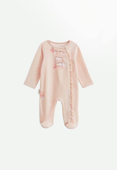 Pyjama bébé en velours ouverture zippée louison Rose 1 - vertbaudet enfant 