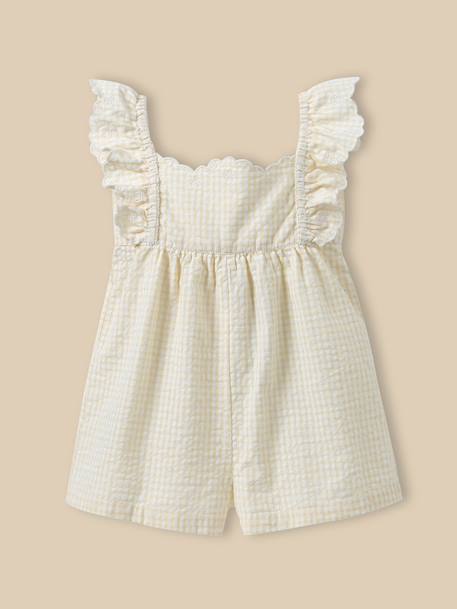Combishort en vichy bébé Vichy jaune 1 - vertbaudet enfant 
