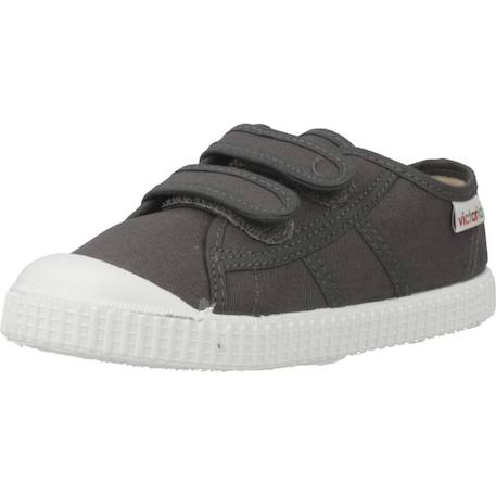 Baskets basses  à scratch Gris anthracite+Marron beige+Rouge carmin 4 - vertbaudet enfant 