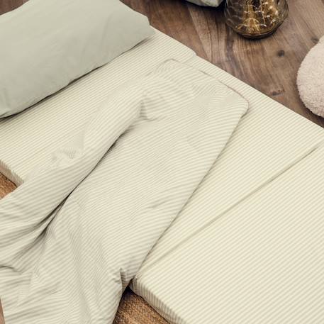 Matelas d'appoint pliant coton bio rayé Rayé ambre+Rayé tilleul 9 - vertbaudet enfant 