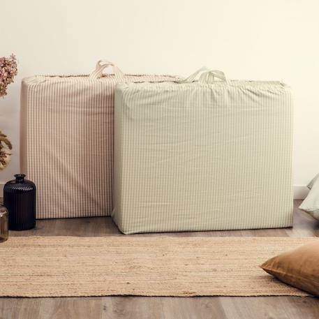 Matelas d'appoint pliant coton bio rayé Rayé ambre+Rayé tilleul 5 - vertbaudet enfant 
