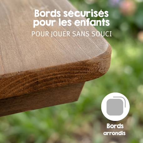 Table sable et eau en bois massif – pique-nique pour 4 enfants Bois naturel+Teck 11 - vertbaudet enfant 