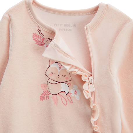 Pyjama bébé en velours ouverture zippée louison Rose 4 - vertbaudet enfant 