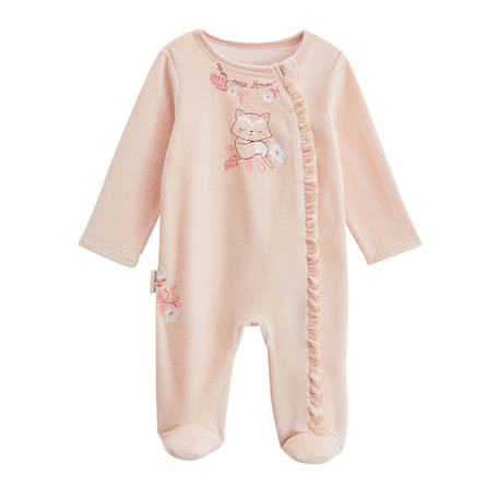 Pyjama bébé en velours ouverture zippée louison Rose 2 - vertbaudet enfant 