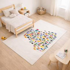 Linge de maison et décoration-Décoration-Tapis-Tapis enfant tissé motif animaux fishes