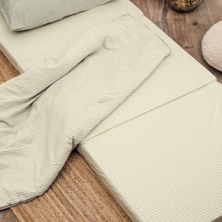 Matelas d'appoint pliant coton bio rayé Rayé ambre+Rayé tilleul 6 - vertbaudet enfant 