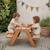 Table sable et eau en bois massif – pique-nique pour 4 enfants Bois naturel+Teck 9 - vertbaudet enfant 